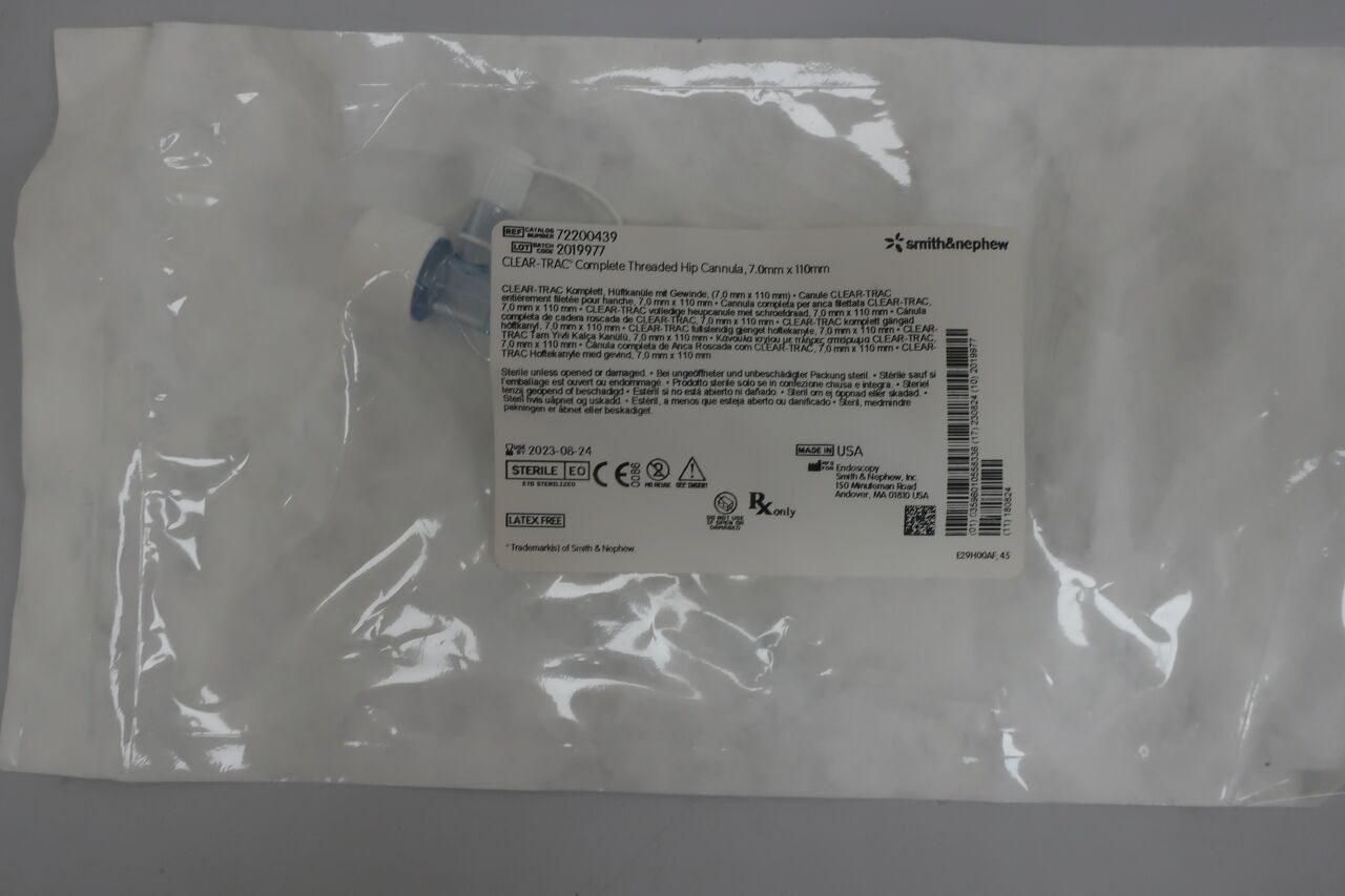 72200439 - SMITH & NEPHEW - Clear-Trac Disposable Complete Hip Cannula System, 7 ID x 110 mm Length, () - ( Expiry Date:  )