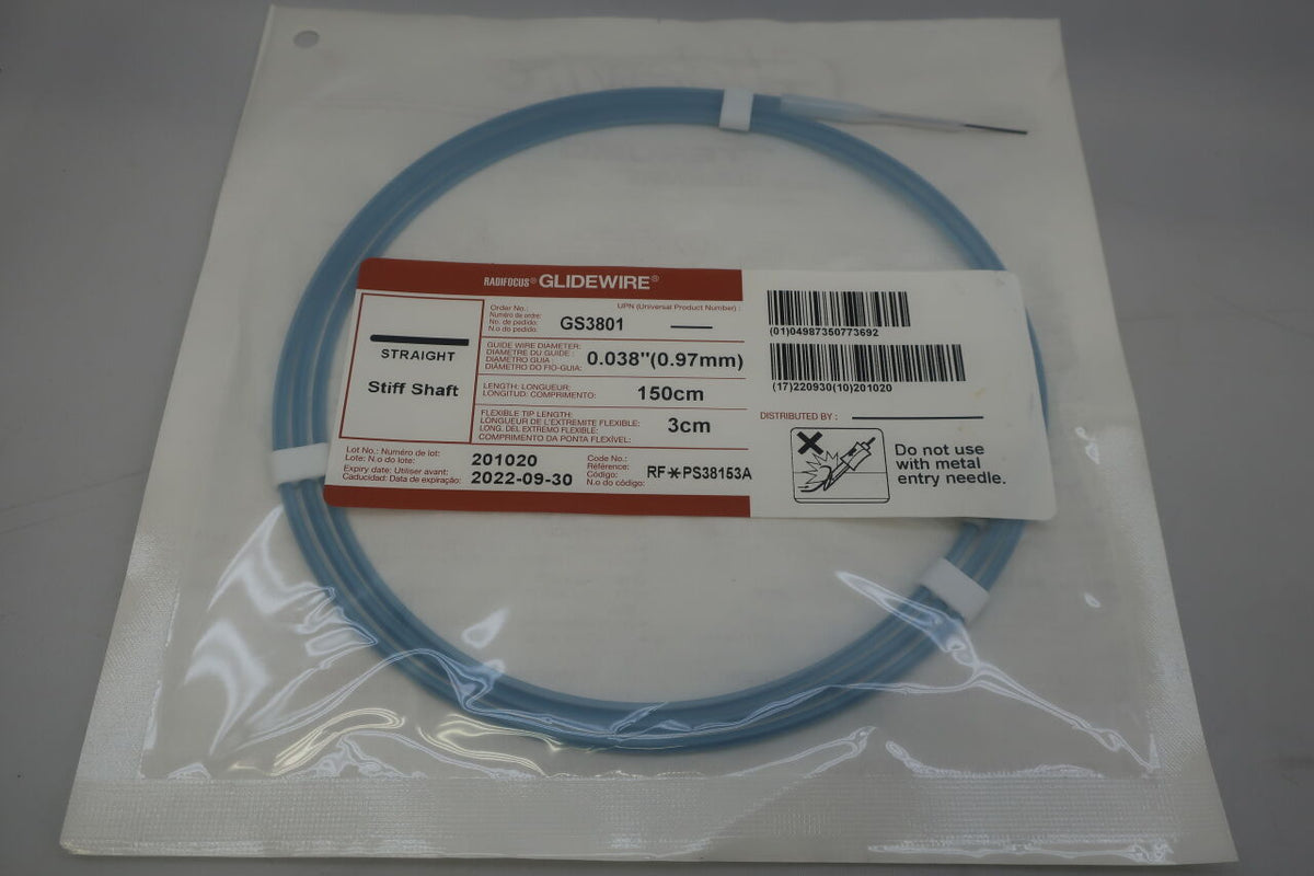GS3801 - TERUMO - glidewire: 0.038" x 150cm, straight, stiff, (EA)