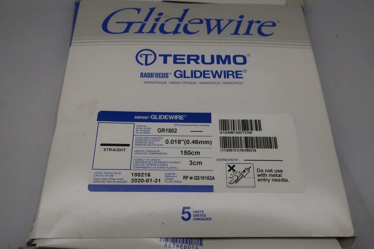 GR1802 - TERUMO - Radiofocus GLIDEWIRE: 0.018" X 150CM, STRAIGHT
, () - ( Expiry Date: 2023-06-30 )