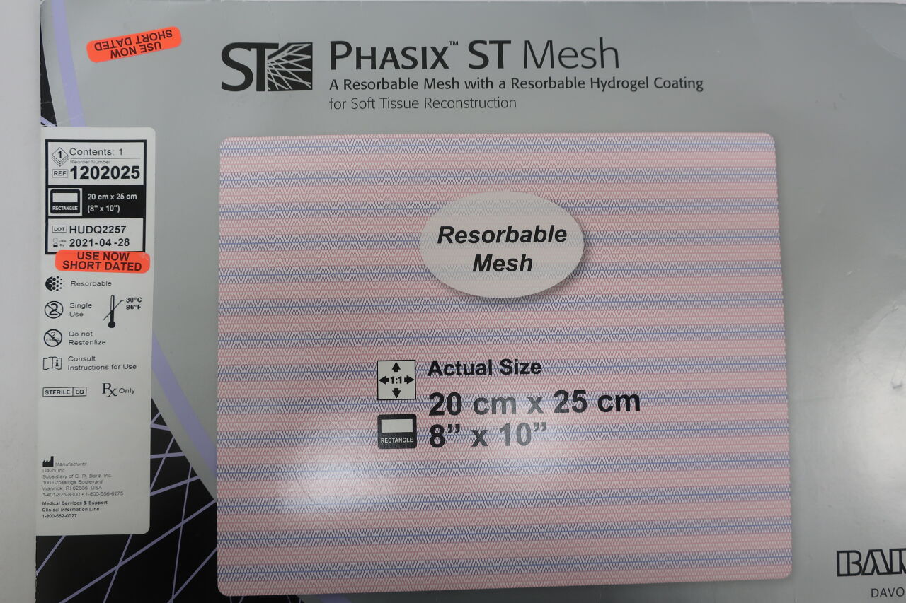 1202025 - BARD - Phasix ST Hydrogel Coating Mesh, 8 x 10 in., (BX/1) - ( Expiry Date: 2023-05-28 )