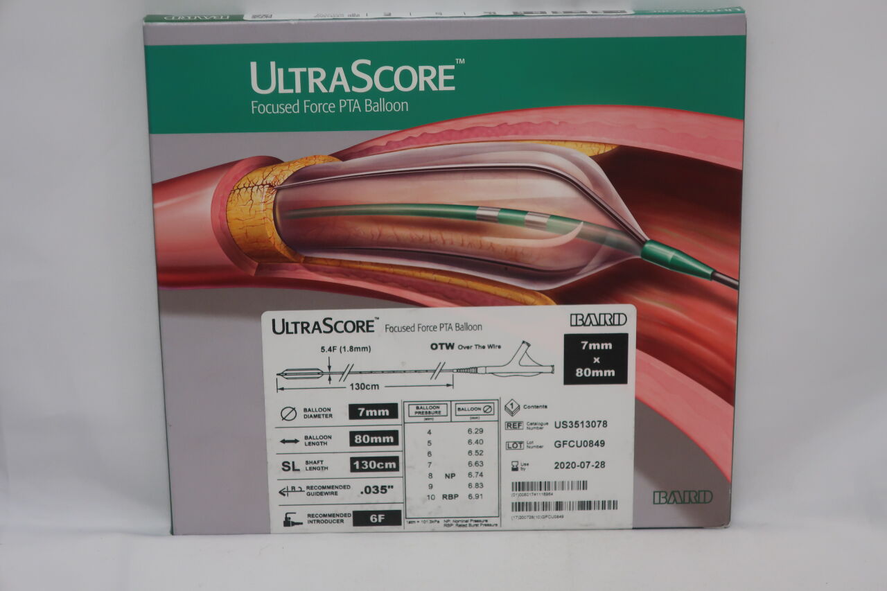 US3513078 - BARD - ultrascore focused force pta balloon otw 7mm x 80mm, (BX/1) - ( Expiry Date: 2020-07-28 )