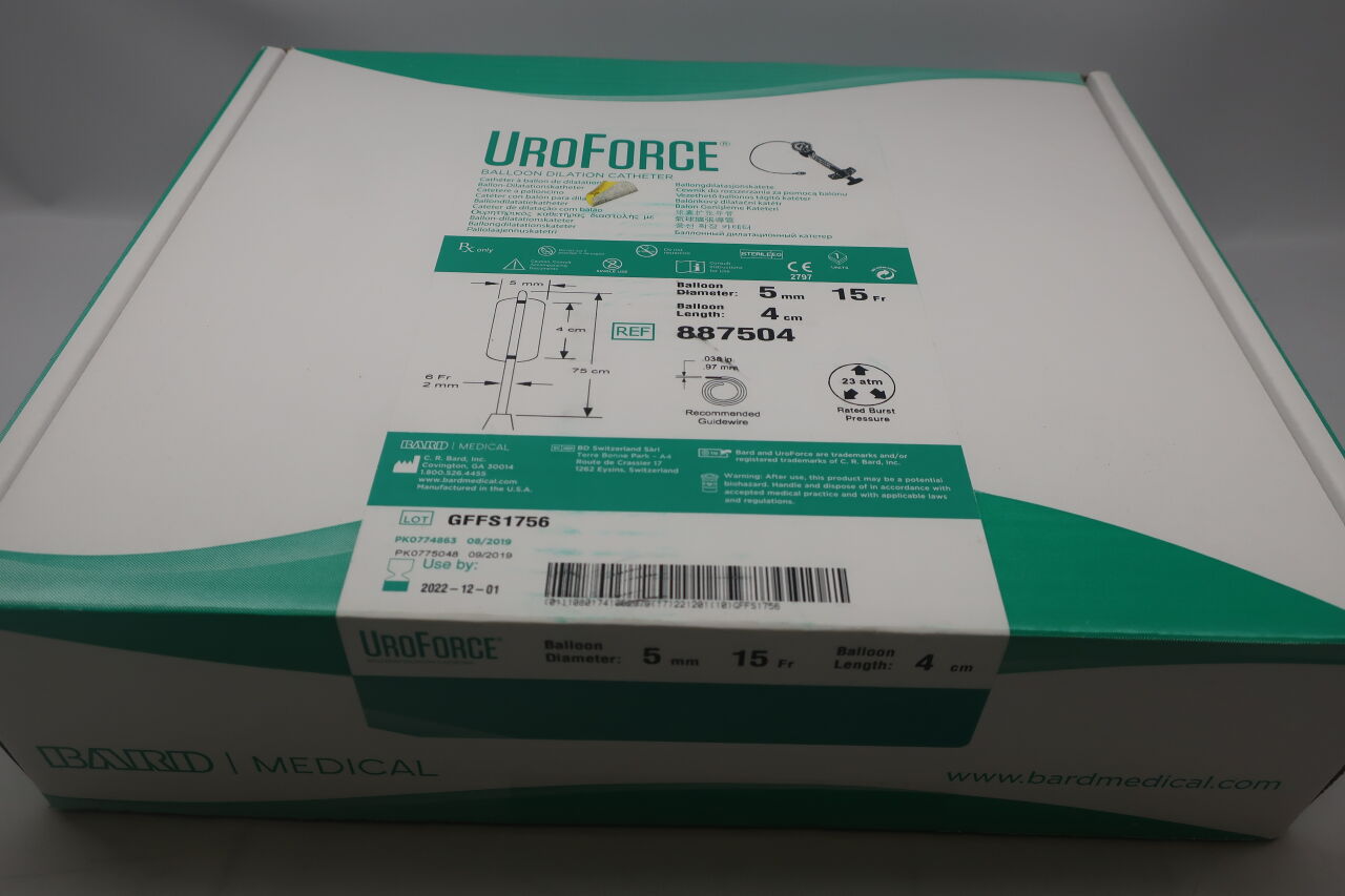 887504 - BARD - Uroforce Balloon Dilation Catheter 5mm x 40mm, 75cm w/Inflation Device
, () - ( Expiry Date: 2022-12-01 )