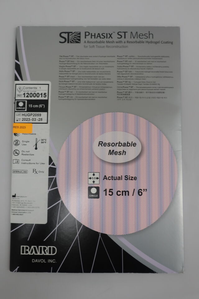 1200015 - BARD - phasix st mesh, circle - 1200015, (BX/1) - ( Expiry Date: 2023-03-28 )