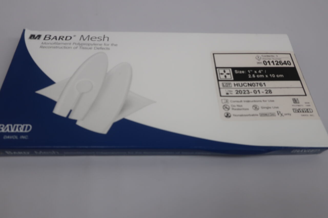 0112640 - BARD - Bard Polypropylene Monofilament Flat Mesh, 1 x 4 in., (BX/3) - ( Expiry Date: 2023-01-28 )
