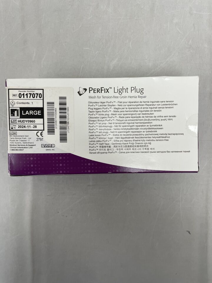 0117070 - BARD - PerFix Light Plug, Large, 4.1 x 4.8 cm, () - ( Expiry Date: 2021-02-28 )