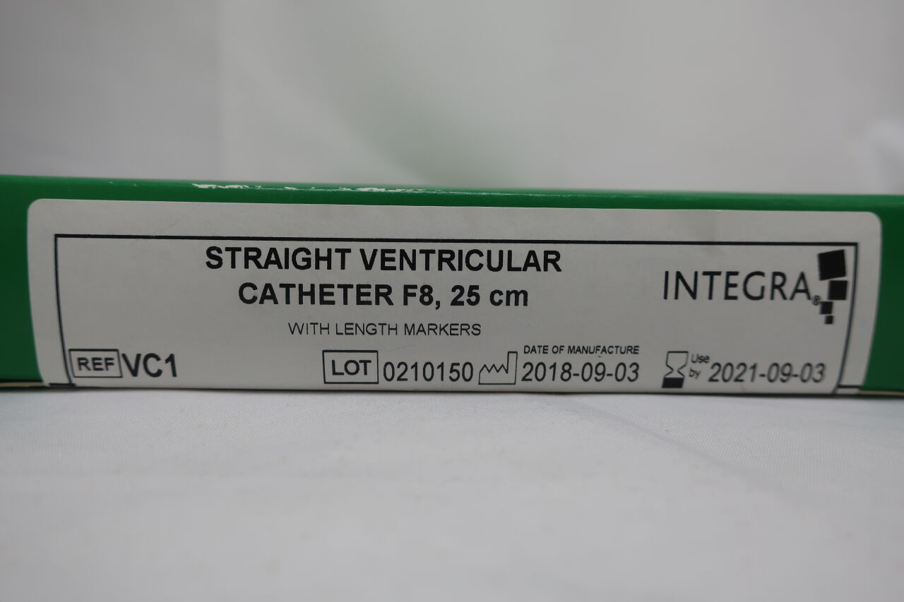 VC1 - INTEGRA - Straight Ventricular Catheter F8  25cm  , (BX/1) - ( Expiry Date: 2021-09-03 )