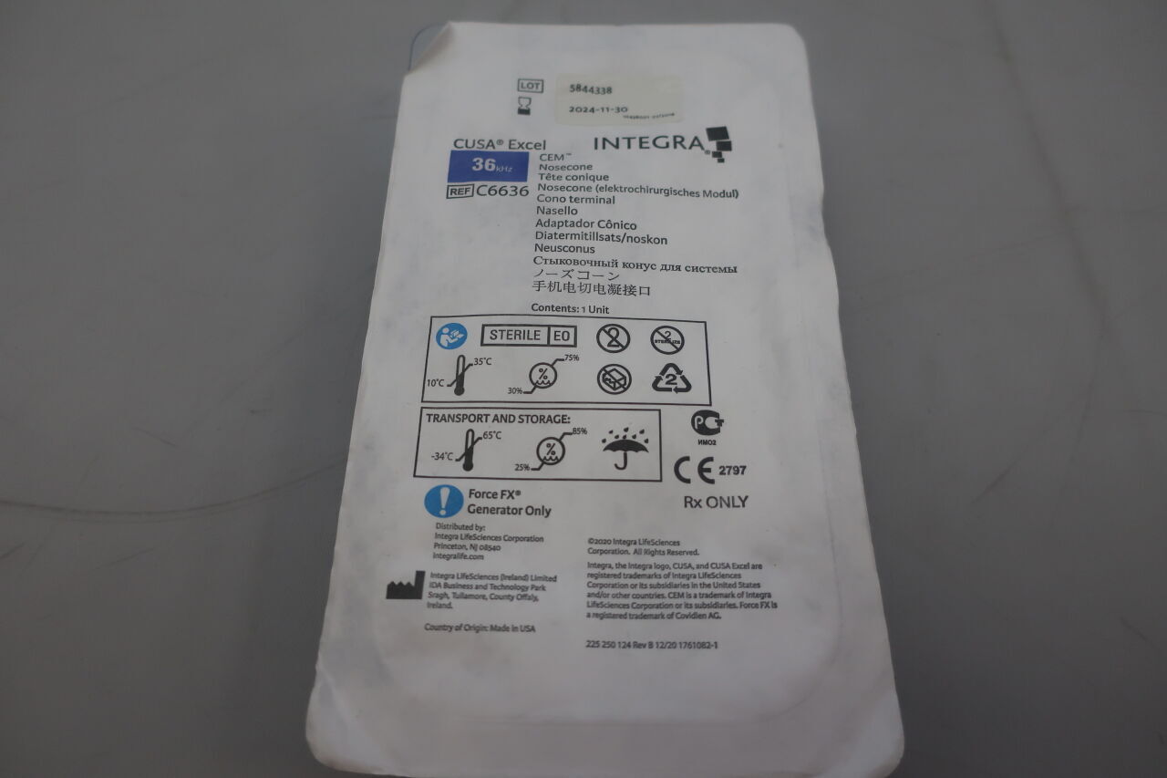 C6636 - INTEGRA - Cusa Excel CEM Handpiece Nosecone For Cusa Excel+ Ultrasonic Surgical Aspirator, 36 kHz Frequency, () - ( Expiry Date: 2022-10-31 )