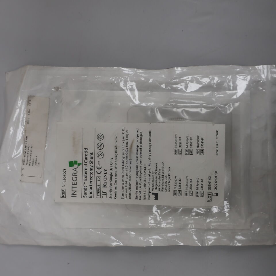 NL8505071 - INTEGRA - sundt external carotid endarterectomy shunt, loop: 3mm x 5mm, 30cm, () - ( Expiry Date: 2024-01-31 )