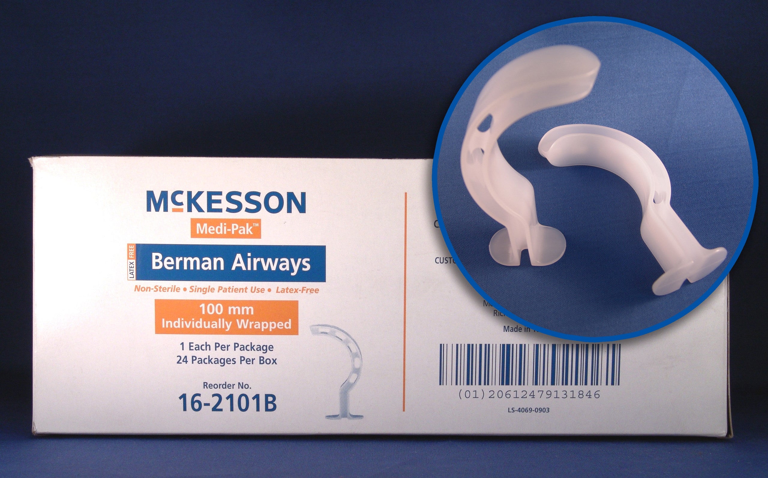 485069 - McKesson - Berman Oropharyngeal Airway McKesson 70 mm Length 16-271B Pack of 1, (PK)