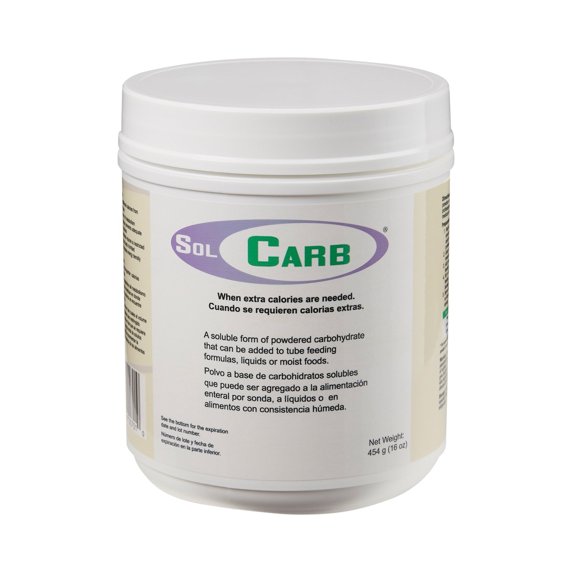 1053462 - SolCarb - SolCarb Oral Supplement Unflavored Powder 16 oz. Jar, 7001-N, Pack of 1, (EA)