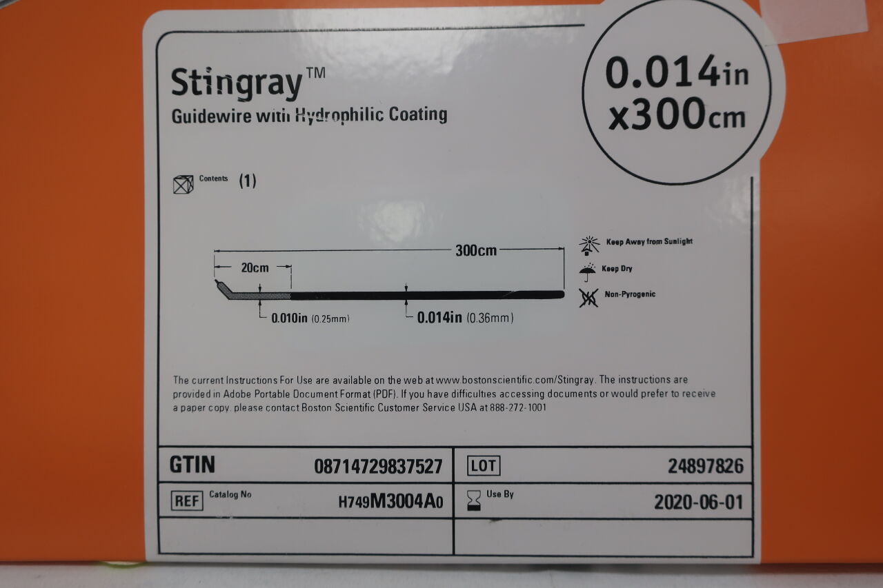 M3004A - BOSTON SCIENTIFIC - Stingray  Guidewire  With Hydrophilic Coating  0.014" x 300cm, () - ( Expiry Date:  )