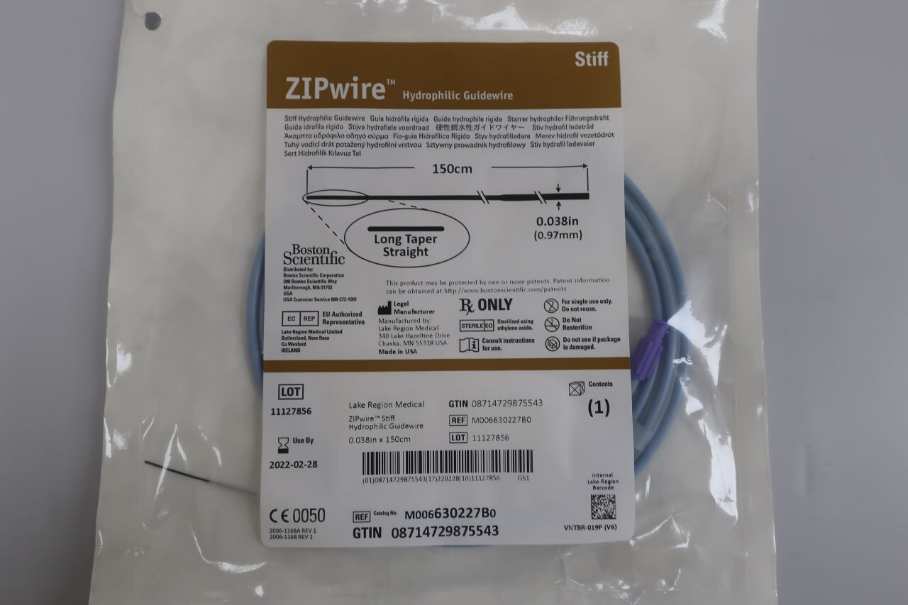 630227B - BOSTON SCIENTIFIC - ZIPwire .038/150 Stiff Shaft/Strai Lg Tip, () - ( Expiry Date:  )