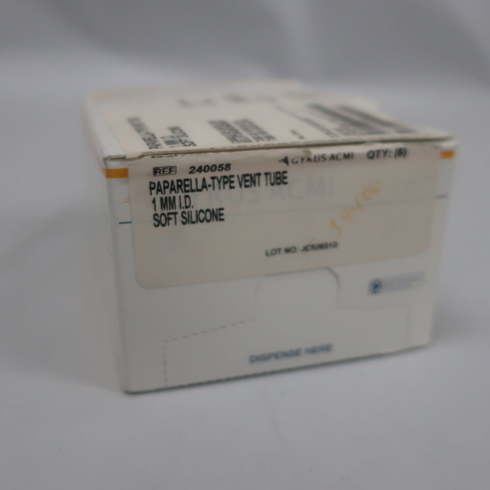 240058 - GYRUS - gyrus acmi ent paparella-type vent tube 1mm i.d. soft silicone, (BX/6) - ( Expiry Date: 2023-04-13 )