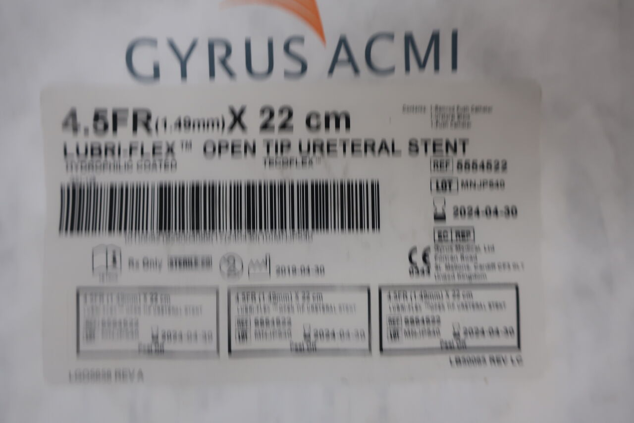 5554522 - GYRUS - open tip ureteral stent , (EA) - ( Expiry Date: 2021-10-01 )