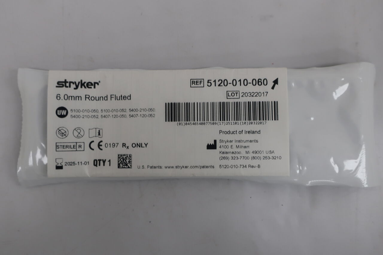5120-010-060  -  STRYKER  -  6.0mm Round Fluted , ( EA/ )  -  ( Expiry Date : 2025-11-01 )