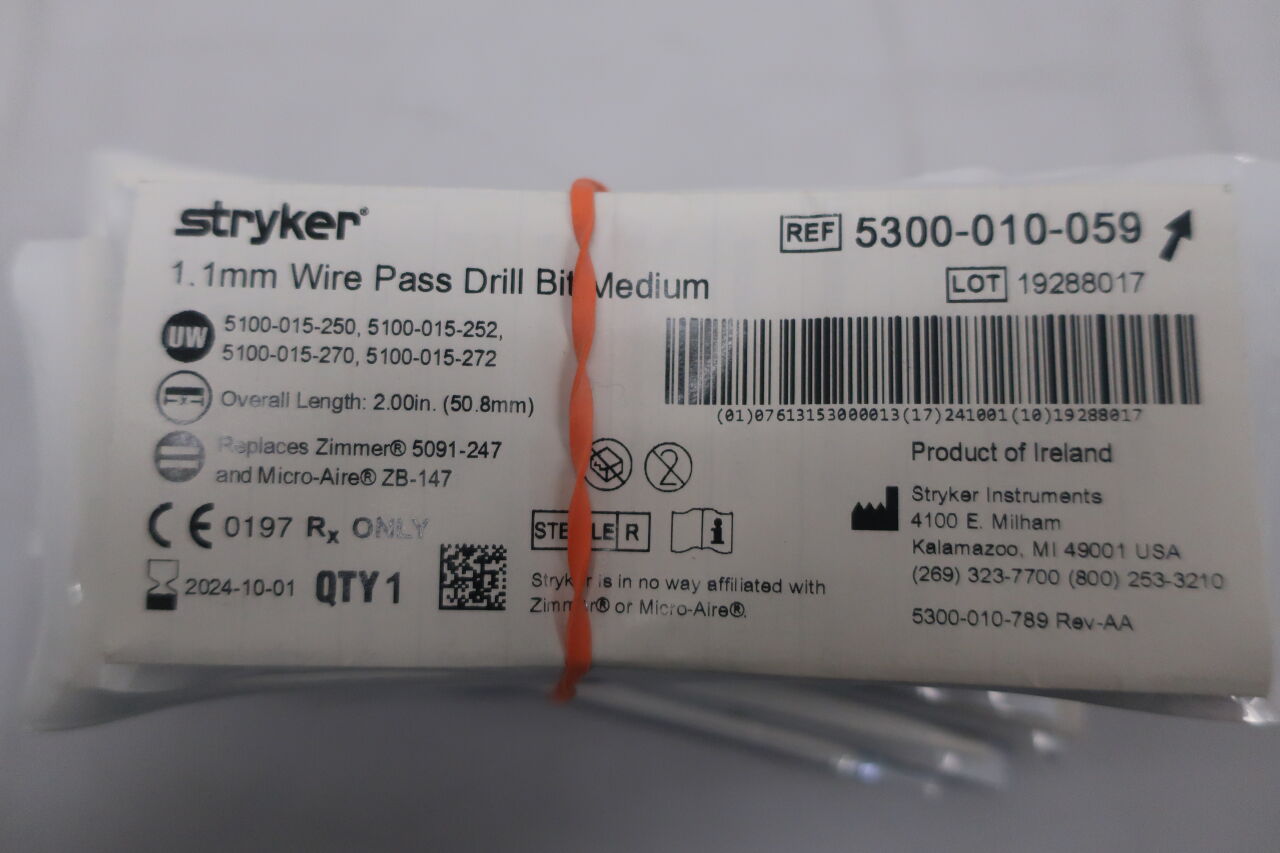 5300-010-059  -  STRYKER  -  1.1mm wire pass drill bit medium  , ( EA/ )  -  ( Expiry Date : 2027-07-01 )