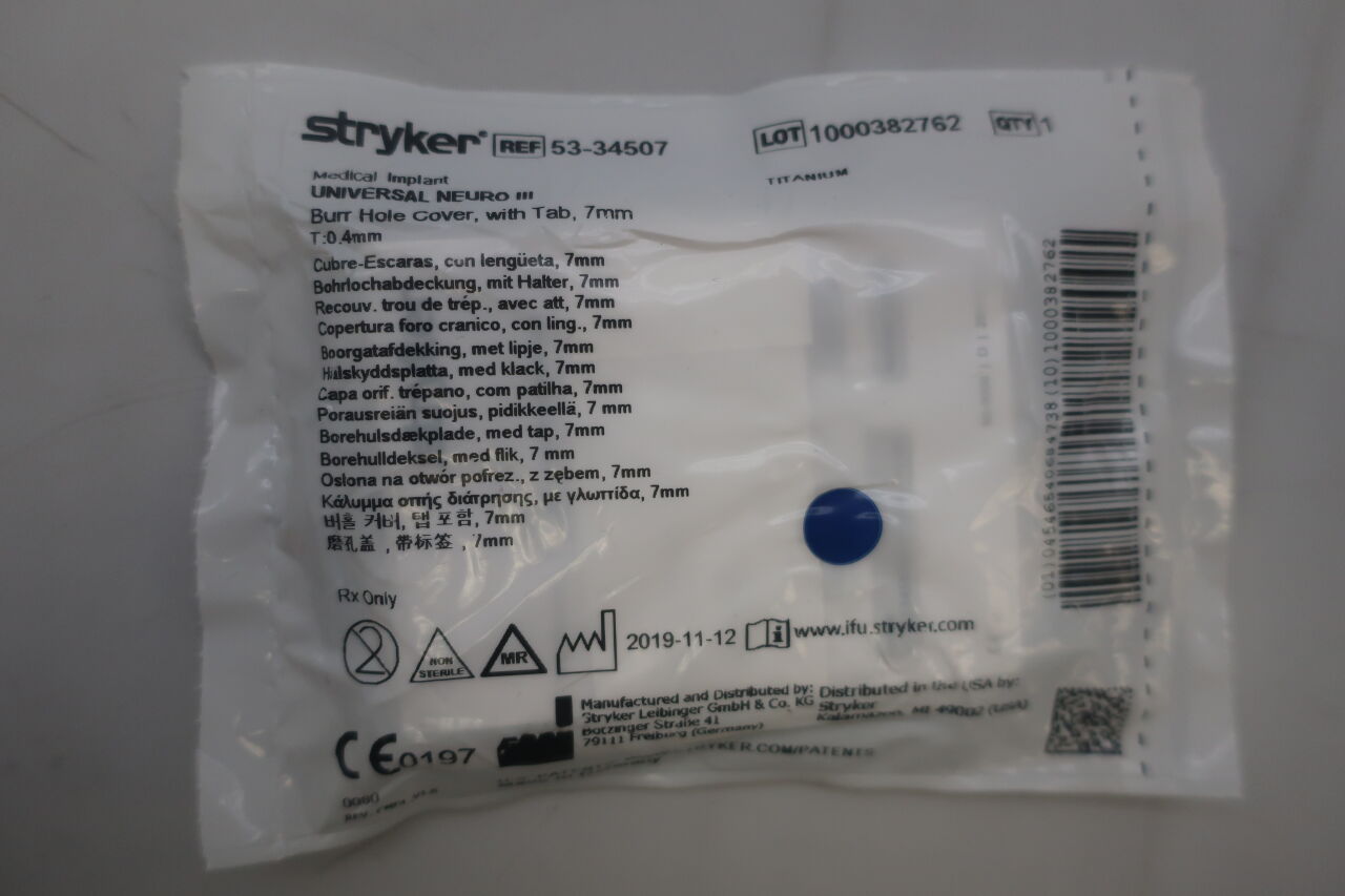 53-34507  -  STRYKER  -  53-34507 : Universal Neuro III - 53-34507 , ( EA/ )  -  ( Expiry Date : N/A )