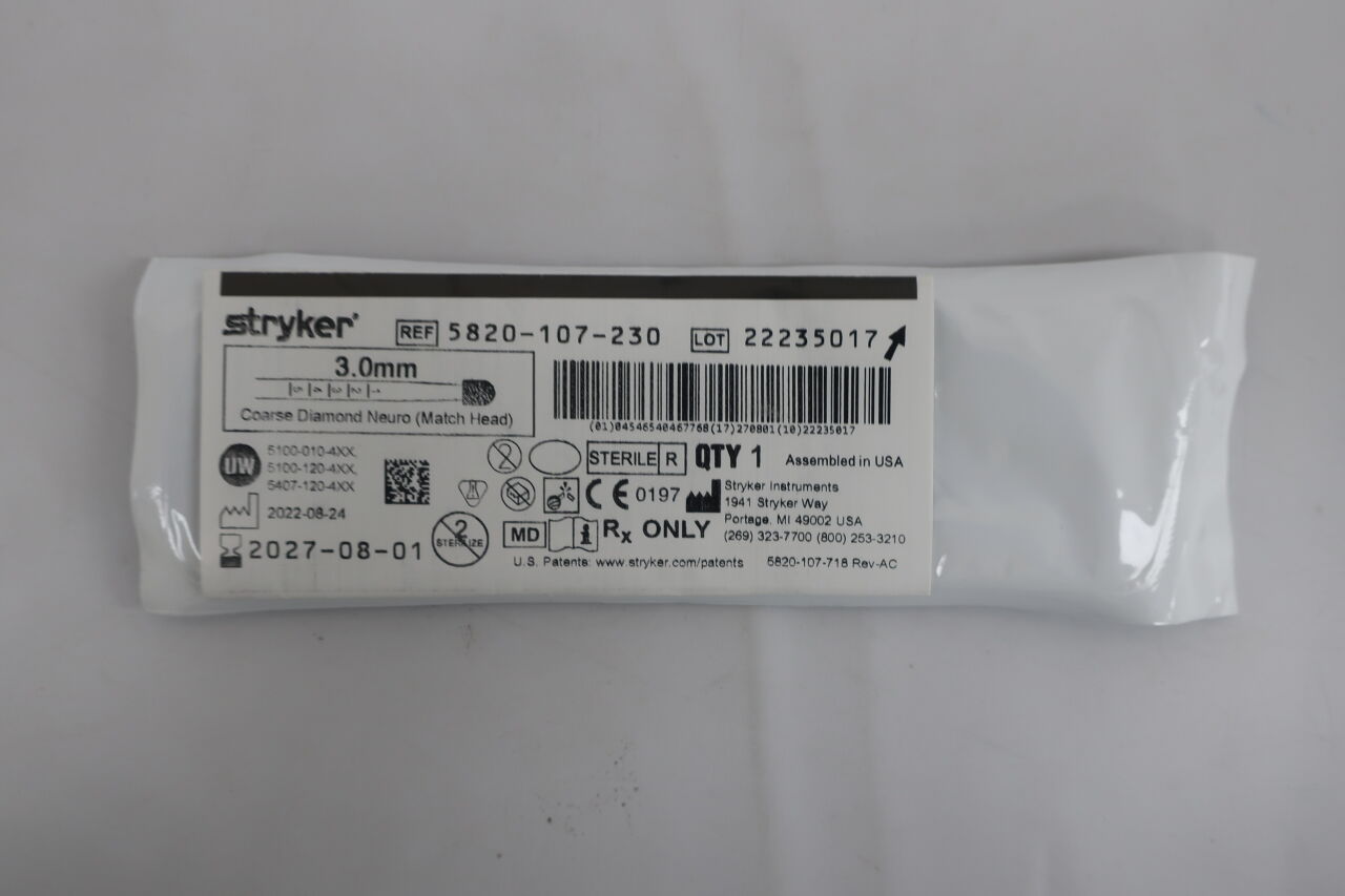5820-107-230  -  STRYKER  -  4 mm Fluted Ball. Use with QD8-G1, SHORT-G1, QD8, QD8-S, SHORT Attachments. , (  )  -  ( Expiry Date : 2027-08-01 )