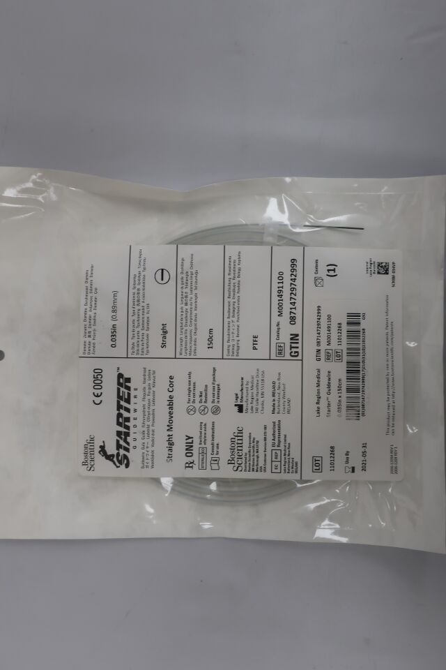 49110 - BOSTON SCIENTIFIC - Starter Straight Moveable Core Guidewire, 0.035 in. dia. x 150 cm Length, (EA) - ( Expiry Date: 2021-05-31 )