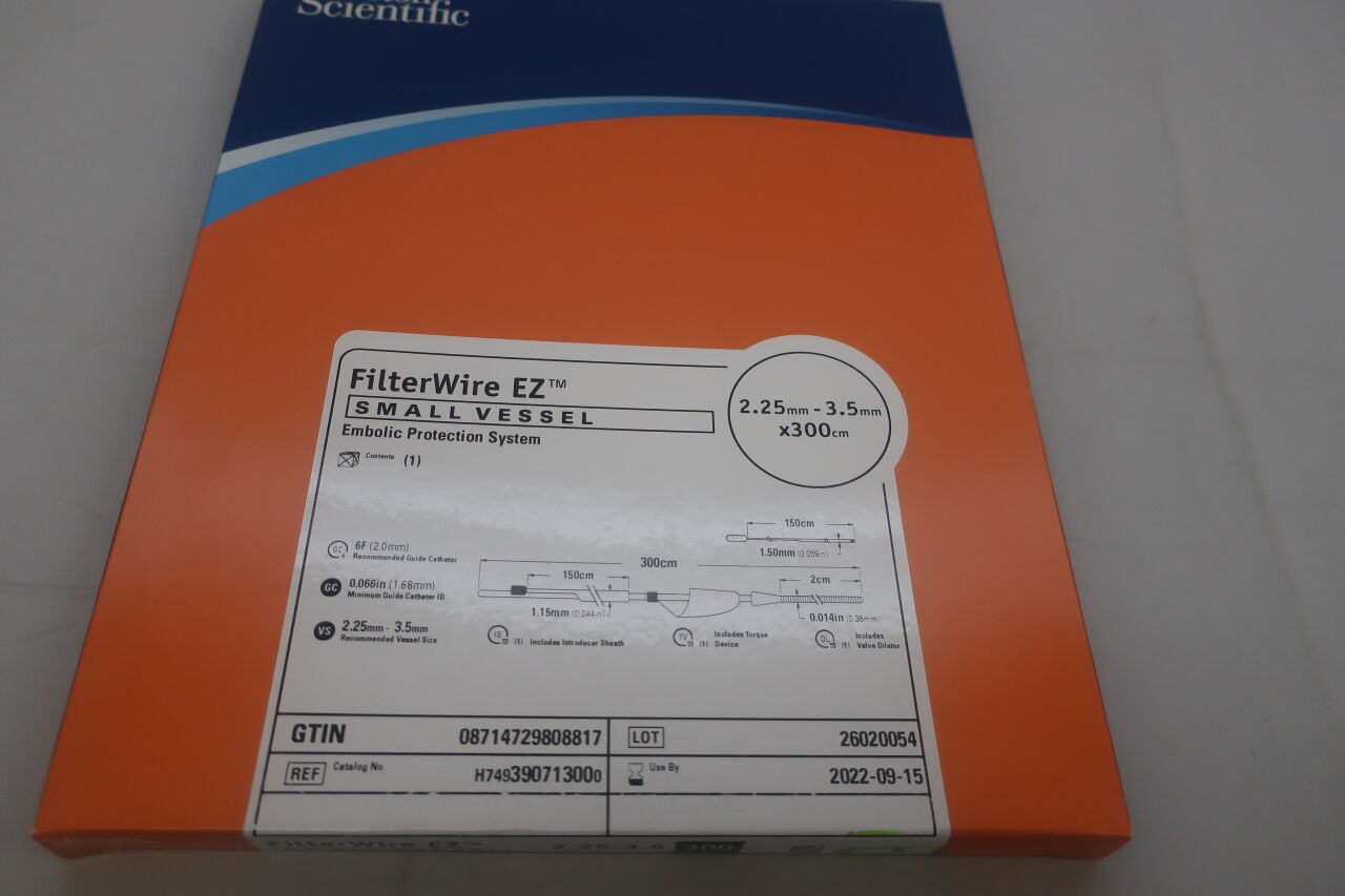 39071300 - BOSTON SCIENTIFIC - FilterWire EZ Embolic Protection System - Small Vessel - 2.25mm-3.5mm x 300cm, (BX/1) - ( Expiry Date: 2021-12-04 )