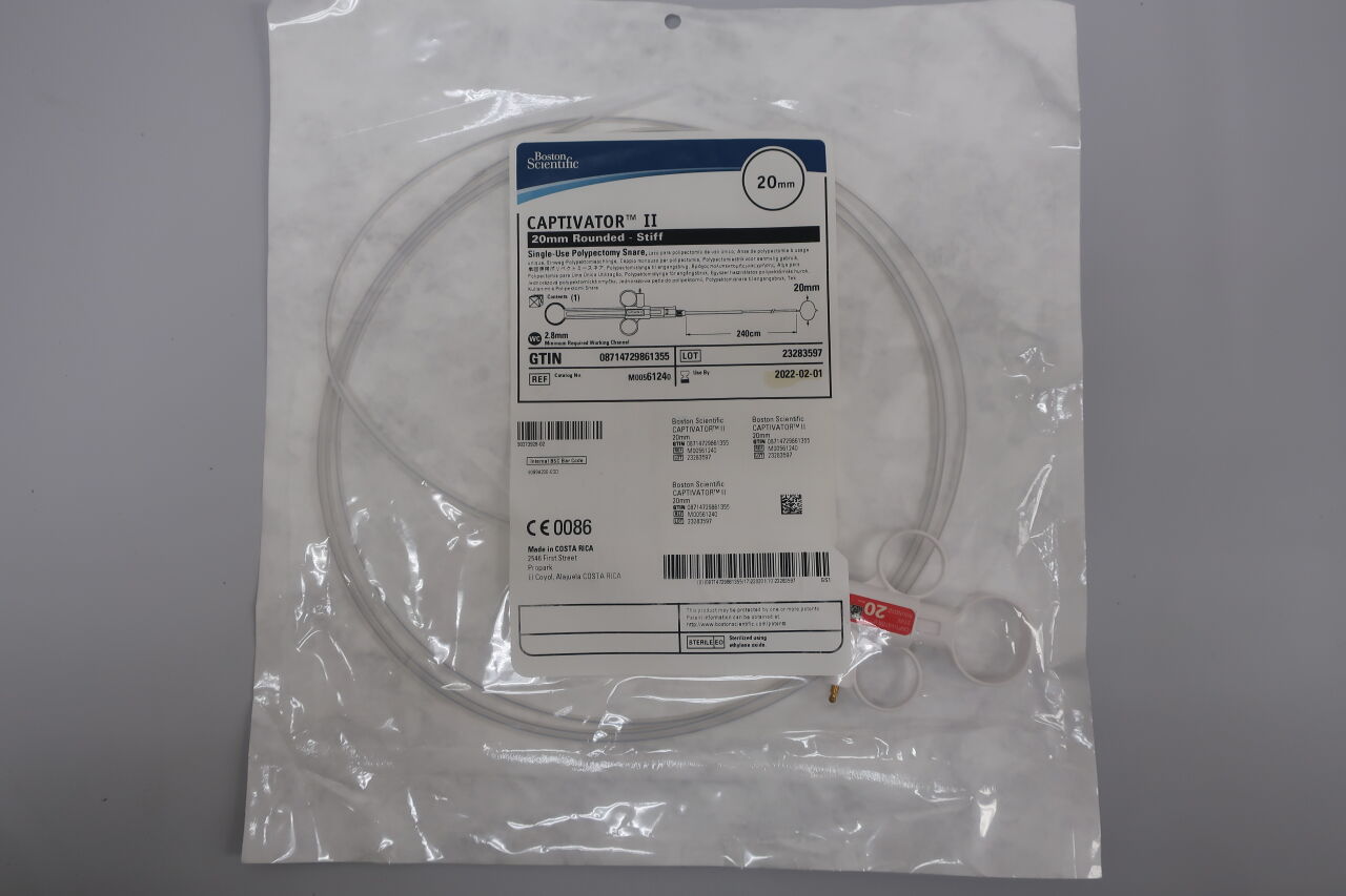 6124 - BOSTON SCIENTIFIC - Captivator II Single-Use Polypectomy Snare - Rounded/Stiff - 20mm x 240cm, () - ( Expiry Date: 2022-06-02 )