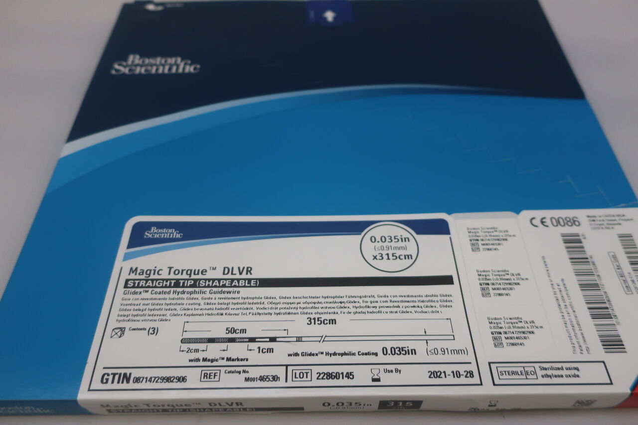 46530 - BOSTON SCIENTIFIC - Magic Torque DLVR Glidex Coated Hydrophilic Guidewire - Straight Tip (Shapeable) - .035" x 315cm, (BX/1) - ( Expiry Date: 2021-10-28 )