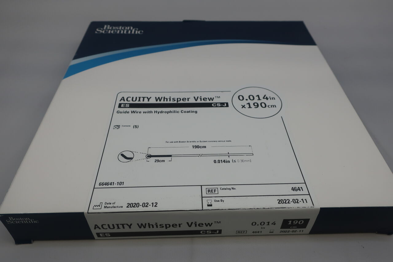 4641 - BOSTON SCIENTIFIC - ACUITY Whisper View Guidewire with Hydrophilic Coating - ES, CS-J - .014" x 190cm, (EA) - ( Expiry Date: 2023-08-17 )