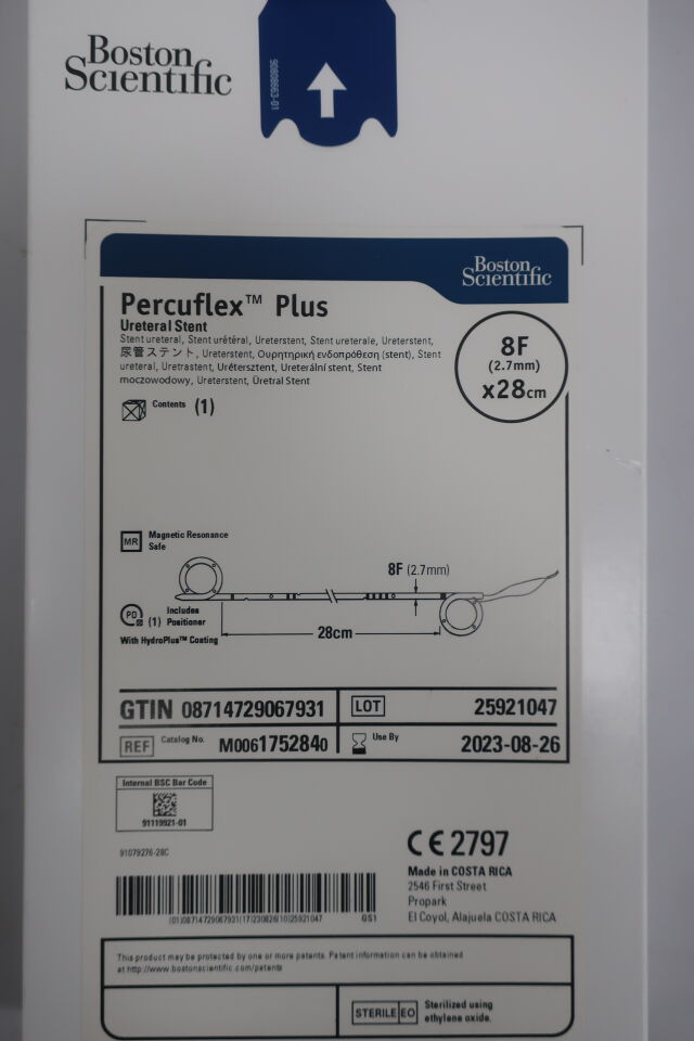 175284 - BOSTON SCIENTIFIC - ureteral stent 8f  dual durometer percuflex material 2,7x28, () - ( Expiry Date: 2023-08-26 )