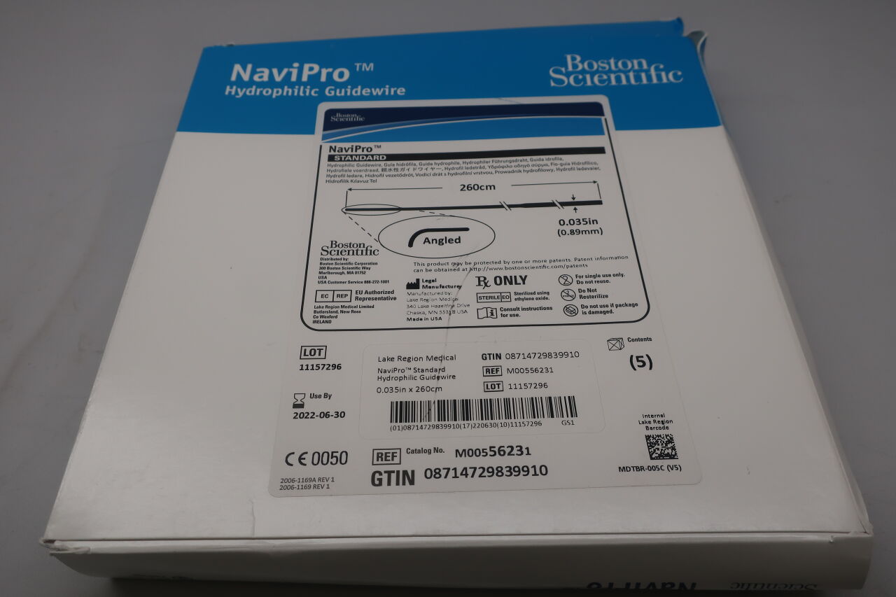 5623 - BOSTON SCIENTIFIC - NaviPro Hydrophilic Coated Angled Tip Guidewire, 185 cm Length, () - ( Expiry Date: 2023-08-31 )