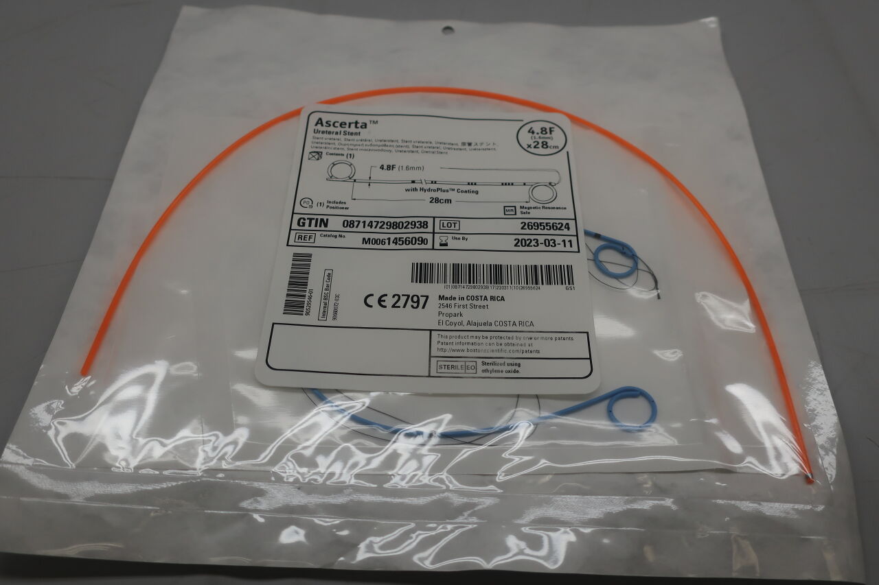 145609 - BOSTON SCIENTIFIC - Ascerta Ureteral Stent - 4.8Fr x 28cm, () - ( Expiry Date: 2023-09-23 )