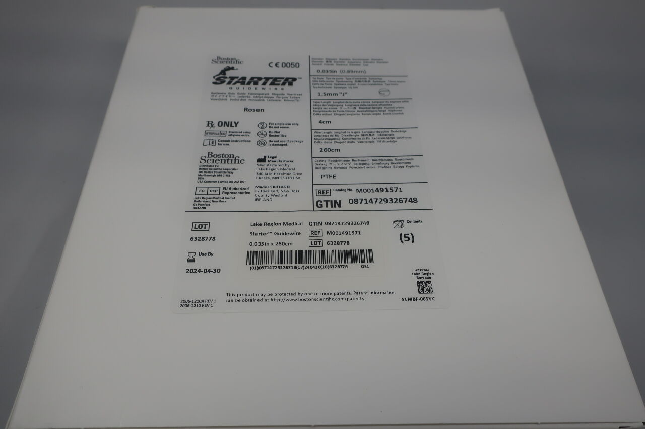 49157 - BOSTON SCIENTIFIC - Starter Guidewire - Rosen, J-Tip - .035" x 260cm, () - ( Expiry Date: 2022-01-31 )