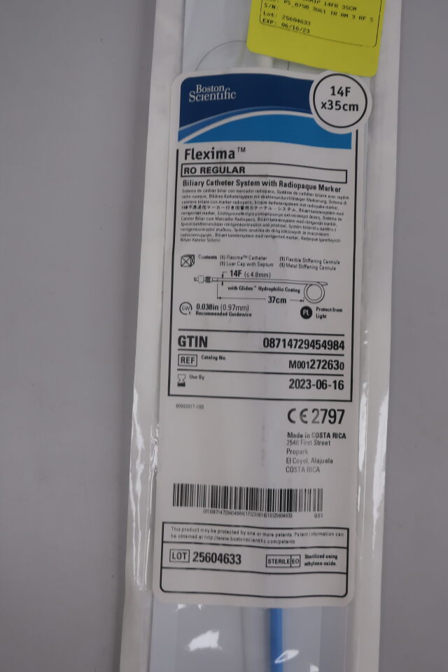 27263 - BOSTON SCIENTIFIC - Flexima Biliary Catheter System with Radiopaque Marker - RO Regular - 14Fr x 35cm, () - ( Expiry Date: 2022-03-25 )