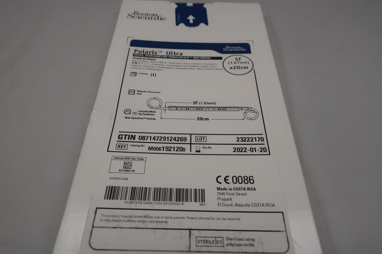 192120 - BOSTON SCIENTIFIC - polaris ultra dual durometer percuflex material ureteral stent, 5f (1.67mm) x 20cm, () - ( Expiry Date: 2019-01-24 )