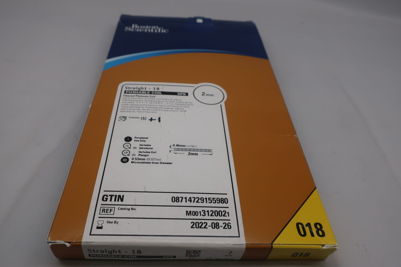 312002 - BOSTON SCIENTIFIC - fibered platinum coil 5mm x 5.5mm straight , (EA) - ( Expiry Date: 2022-08-26 )