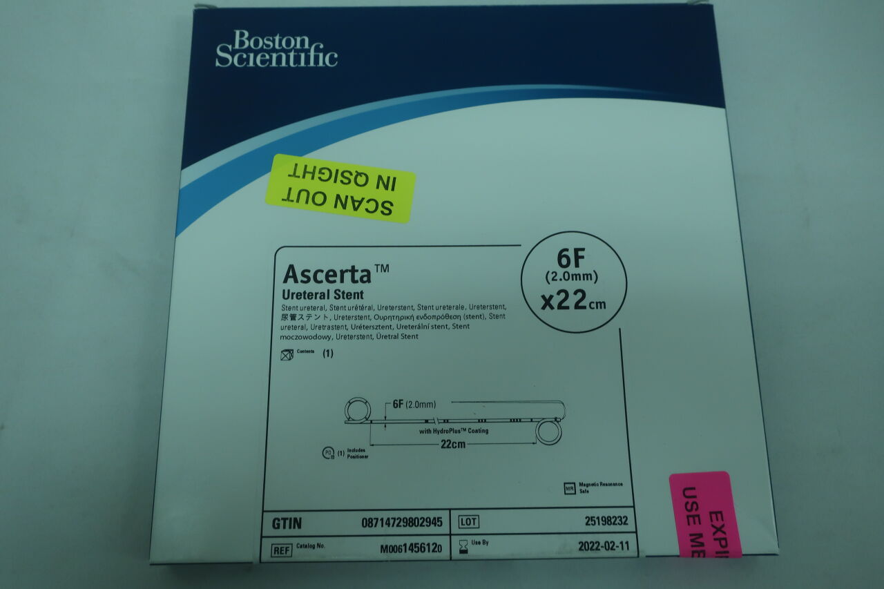145612 - BOSTON SCIENTIFIC - Ascerta Ureteral Stent - 6Fr x 22cm
, () - ( Expiry Date: 2023-10-12 )