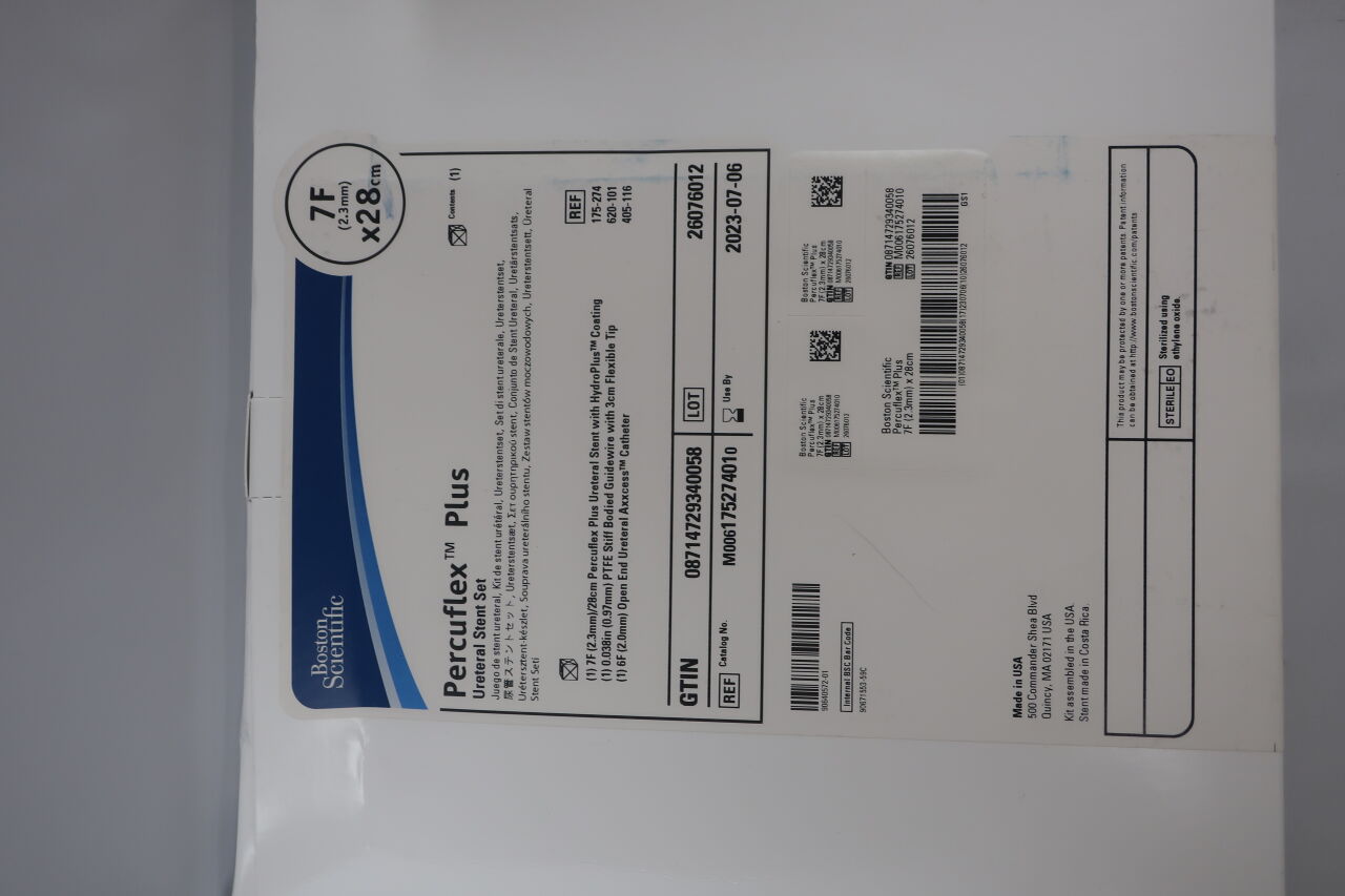 17527401 - BOSTON SCIENTIFIC - percuflex plus ureteral stent, 7f x 28cm, (EA) - ( Expiry Date: 2023-07-06 )