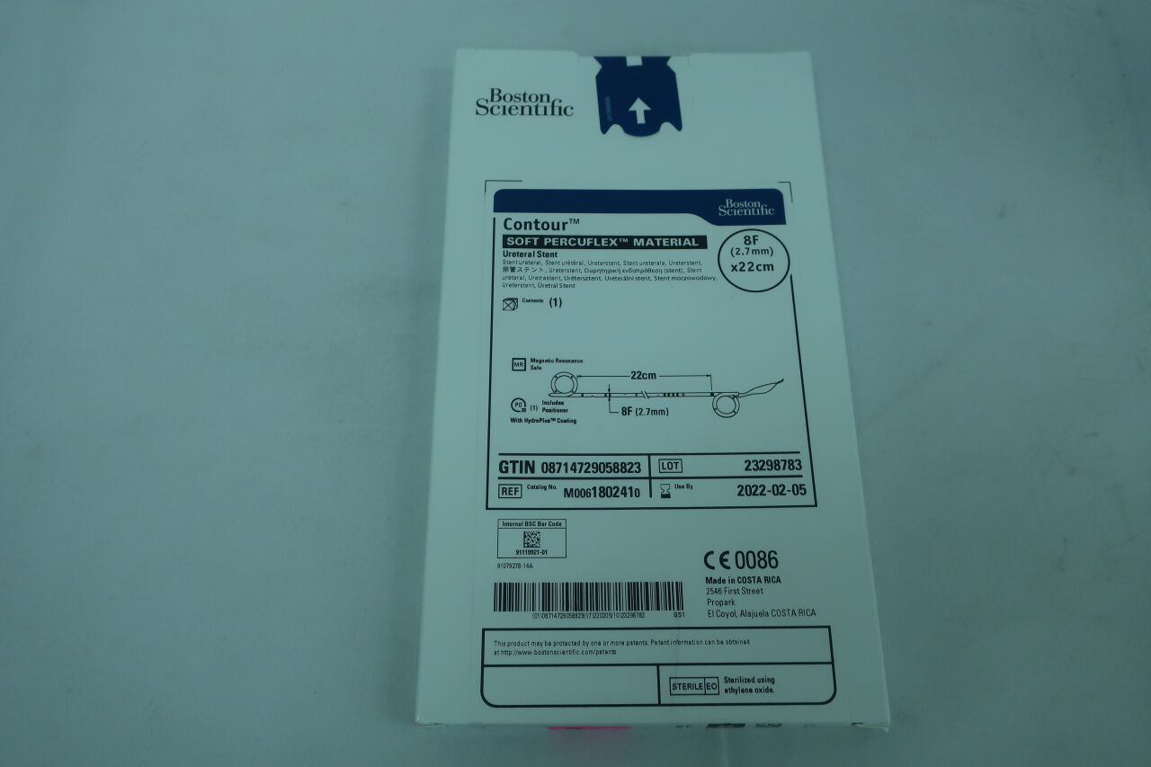 180241 - BOSTON SCIENTIFIC - contour soft percuflex material ureteral stent, 8f (2.7mm) x 22cm, () - ( Expiry Date: 2022-08-22 )