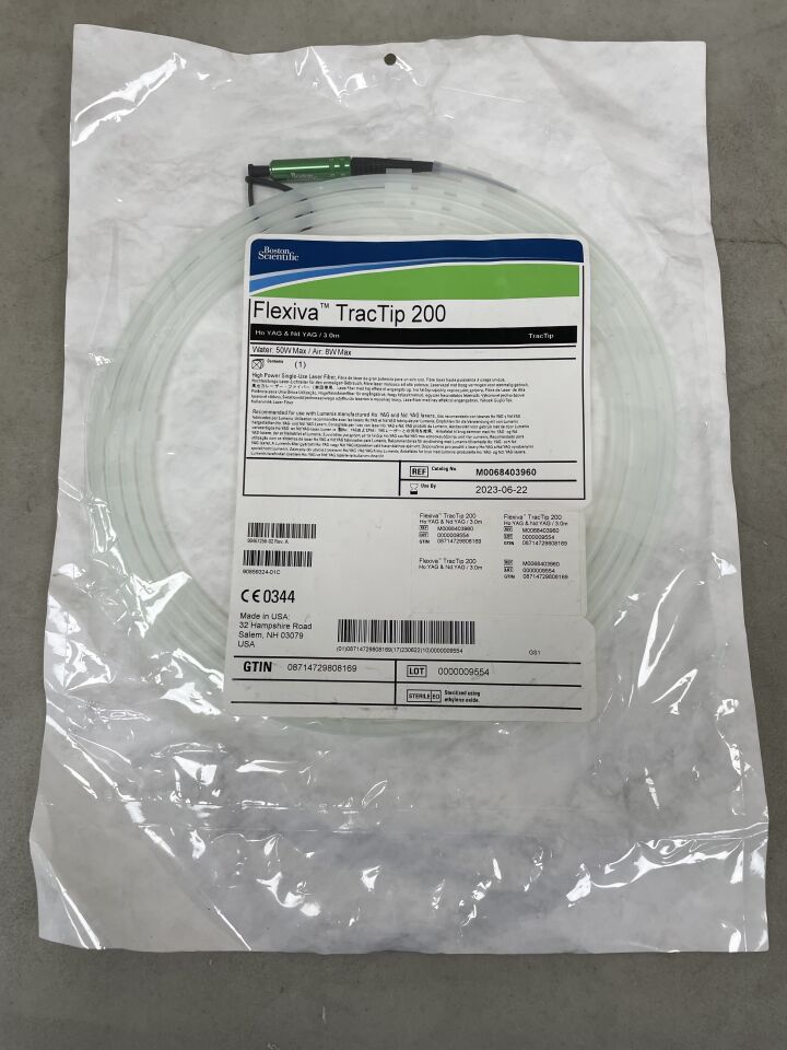 840396 - BOSTON SCIENTIFIC - Flexiva TracTip 200 High Power Single-Use Laser Fiber - 50W Max (Water)/8W Max (Air) x 3.0m
, () - ( Expiry Date: 2024-01-19 )