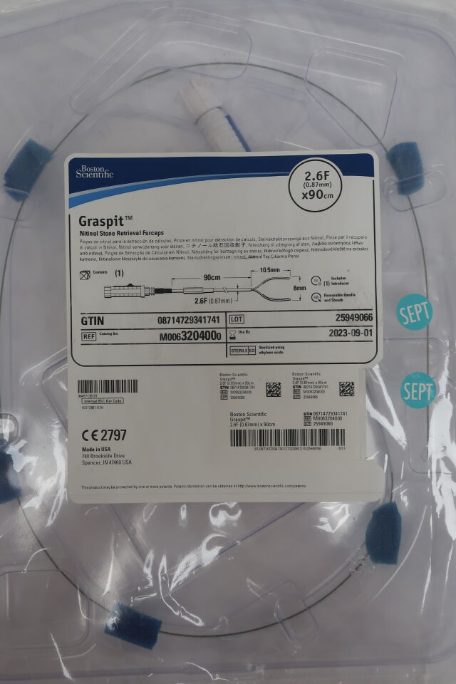 320400 - BOSTON SCIENTIFIC - graspit 2.6f x 90cm nitinal stone retrival forceps, () - ( Expiry Date: 2023-11-17 )
