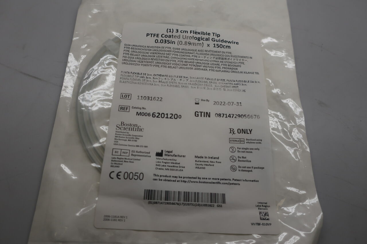 620120 - BOSTON SCIENTIFIC - PTFE Coated Urological Guidewire - Flexible Tip - .035" x 150cm
, () - ( Expiry Date: 2022-07-31 )
