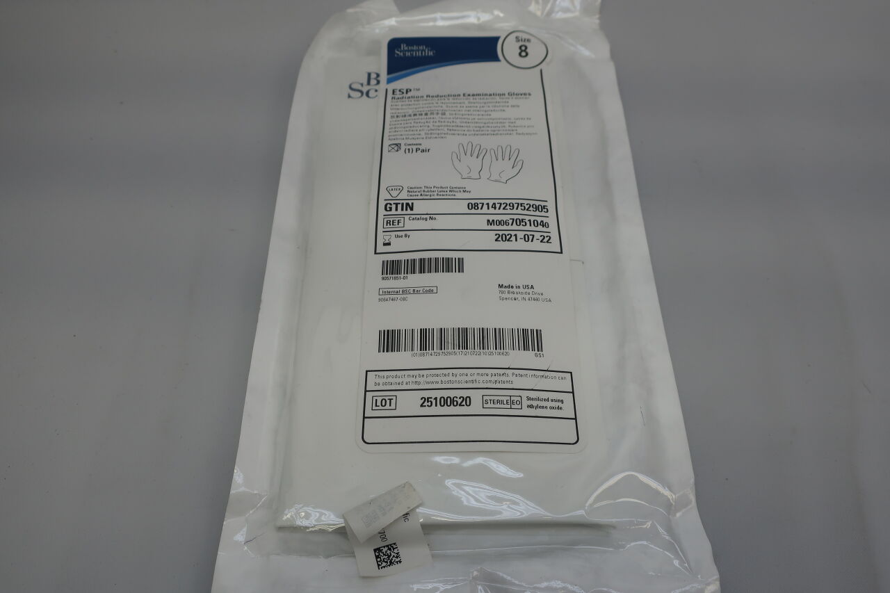 705104 - BOSTON SCIENTIFIC - esp radiation reduction examination gloves size 8, () - ( Expiry Date: 2022-10-10 )