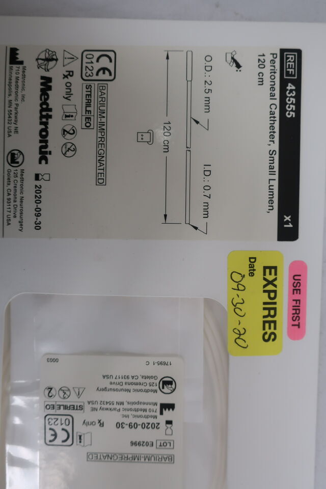 43555 - MEDTRONIC - Peritoneal Catheter, Small Lumen 120cm, (EA) - ( Expiry Date: 2023-03-31 )