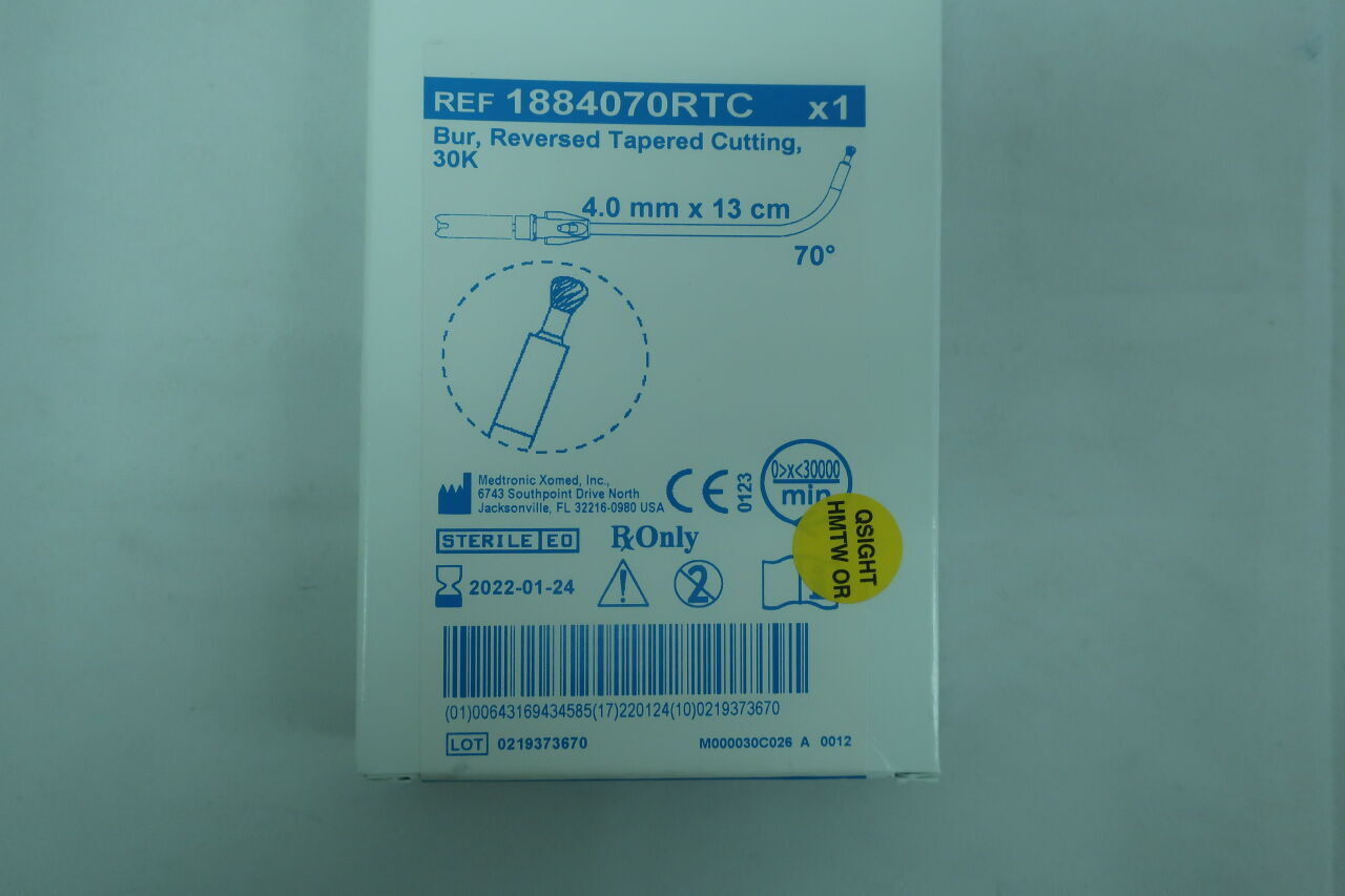 1884070RTC - MEDTRONIC - 30K High Speed Tapered Cutting Bur, 4.0mm x 13cm, 70°, (BX/1) - ( Expiry Date: 2022-01-24 )