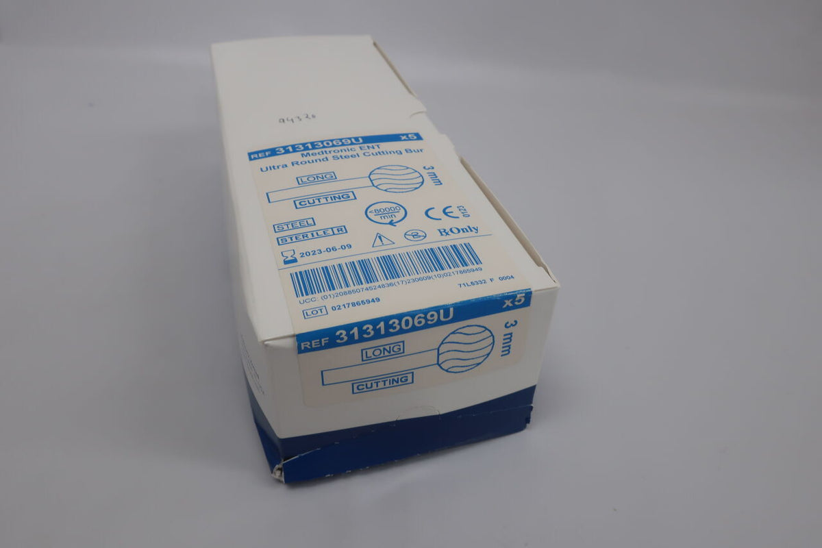 31313069U - MEDTRONIC - Medtronic Tool Steel Long Round Fluted Otologic Burr, 3 dia. x 72 mm Length, (BX/5)
