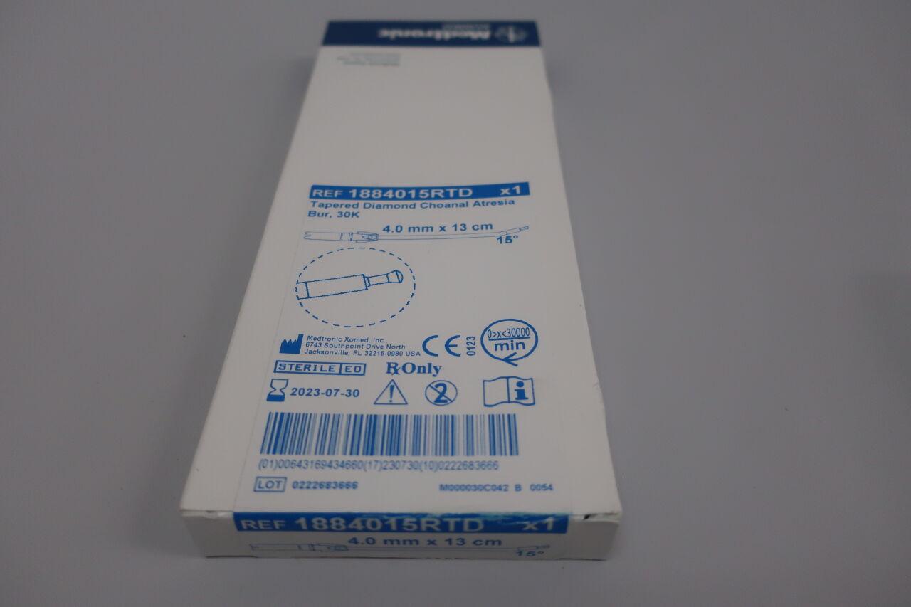 1884015RTD - MEDTRONIC - 30K Tapered Diamond Choanal Atresia Bur, 4.0mm x 13cm, 15°, () - ( Expiry Date: 2021-11-14 )