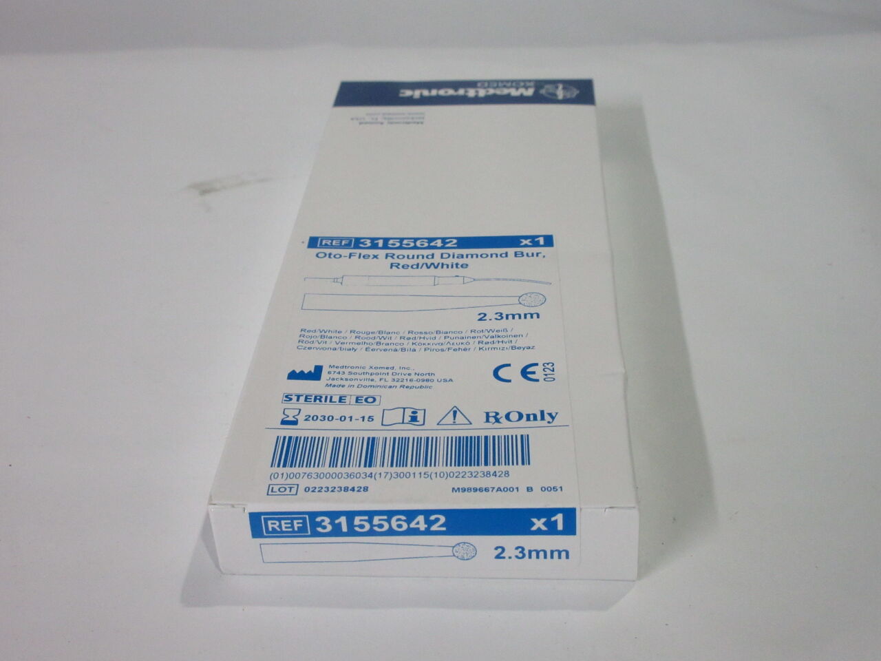 3155642 - MEDTRONIC - Skeeter Carbide Diamond Oto-Flex Burr, Red/White, 2.3 dia. x 98 mm Length, (BX/1) - ( Expiry Date: 2019-09-25 )