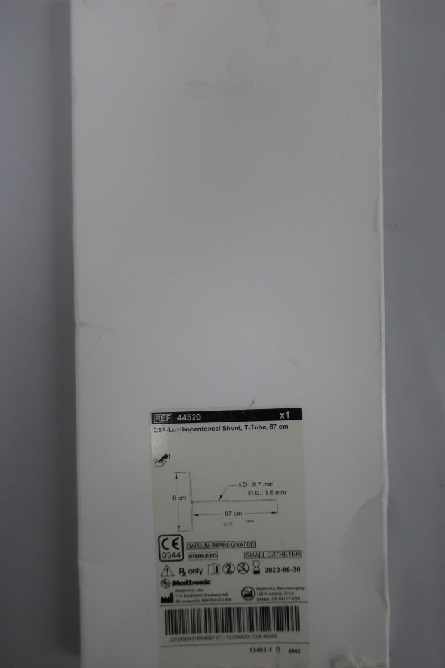 44520 - MEDTRONIC - CSF-Lumboperitoneal Shunt, T-Tube, 87cm, () - ( Expiry Date: 2023-06-30 )