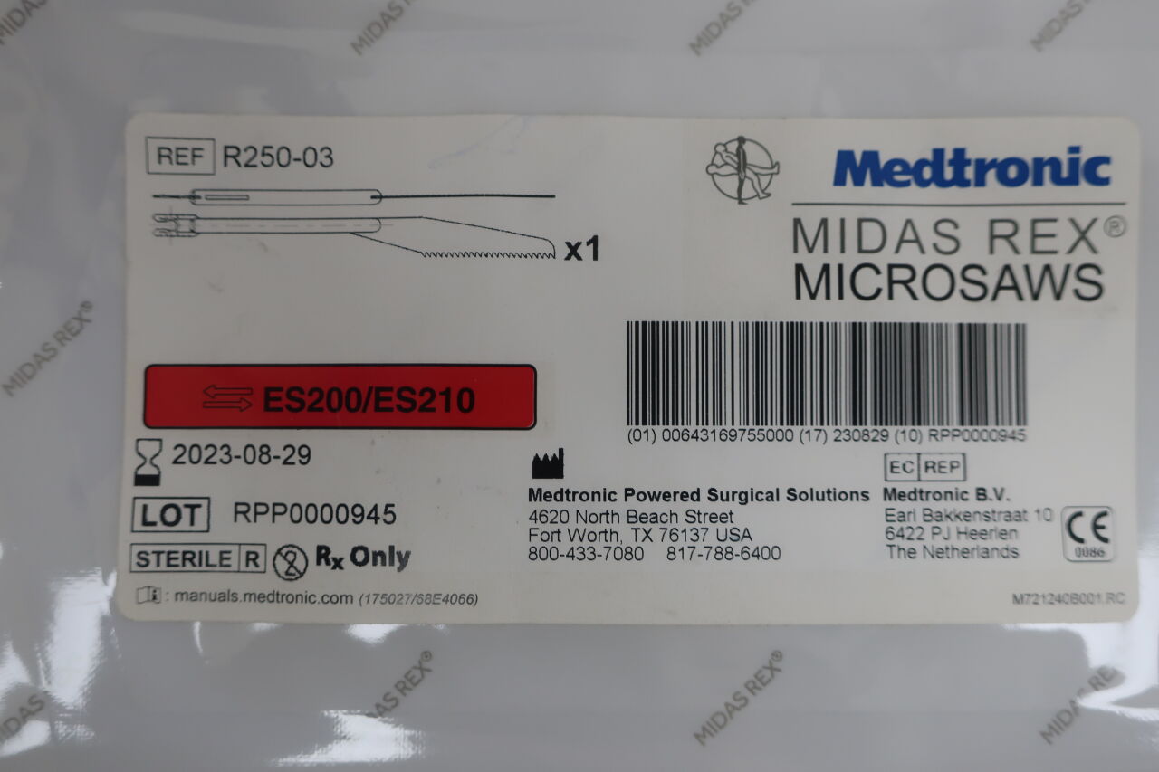 R250-03 - MEDTRONIC - Midas Rex Reciprocating Micro Saw, Coarse, 0.3 x 25mm
, () - ( Expiry Date: 2023-08-29 )