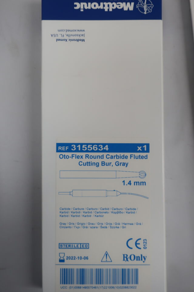 3155634 - MEDTRONIC - Oto-Flex Round Carbide Fluted Cutting Bur, Gray,  1.4mm
, () - ( Expiry Date: 2022-10-06 )
