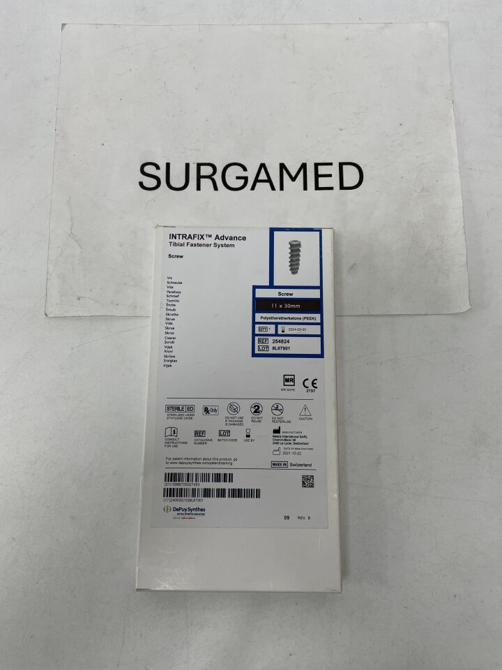 254824 - DEPUY SYNTHES - Intrafix Advance Tibial Fastener System PEEK Screw - 11 x 30mm, (BX/1)